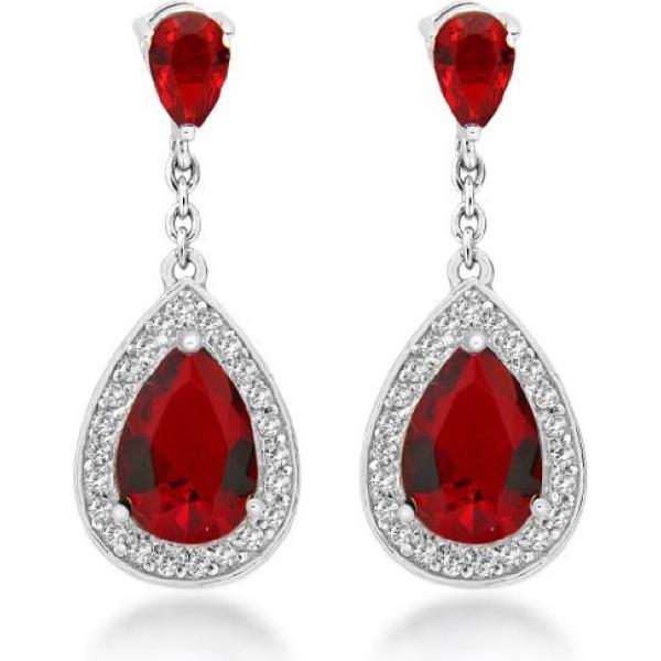 Orecchini pendenti con zirconia in sterling 925 ipoallergenico argento e bianco Tuscany Silver bianco