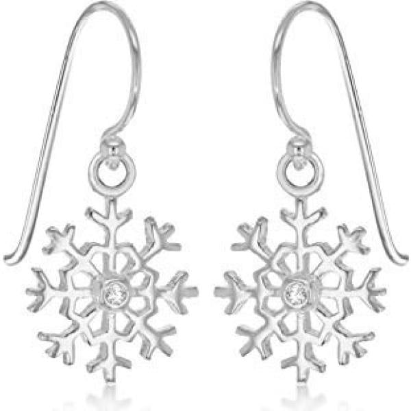 Orecchini pendenti con zirconia in sterling 925 ipoallergenico argento e bianco Tuscany Silver bianco