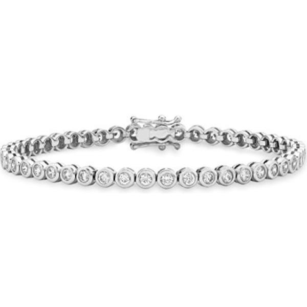 Bracciale con zirconia in sterling 925 ipoallergenico argento e bianco Tuscany Silver bianco