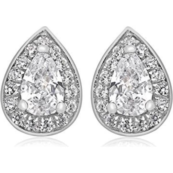 Orecchini con zirconia in sterling 925 ipoallergenico argento e bianco Tuscany Silver bianco