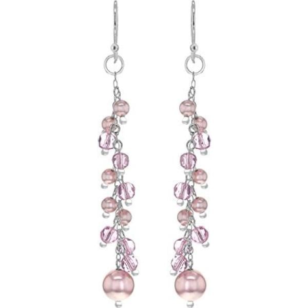 Orecchini pendenti in sterling 925 ipoallergenico argento e bianco Tuscany Silver bianco