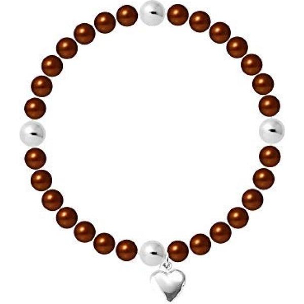 Braccialetto in argento 925 marrone Pearls & Colors marrone