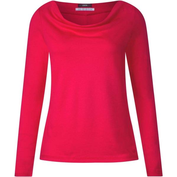 Maglia a maniche lunghe rosso e rosa Cecil rosso