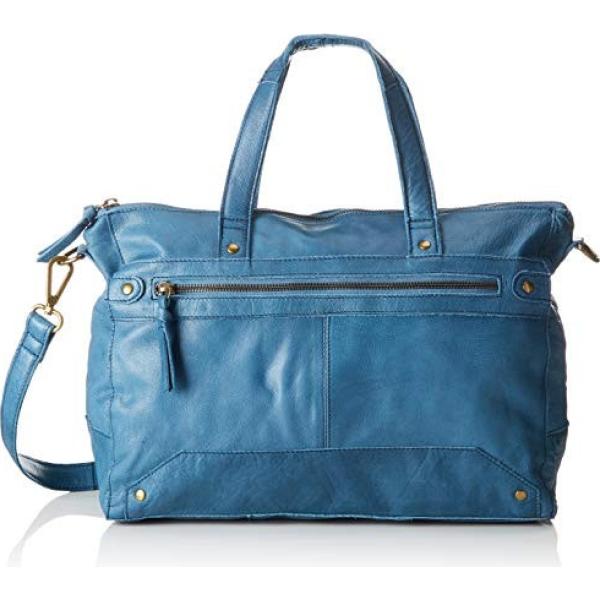 Borsa a spalla in pelle blu Pieces blu