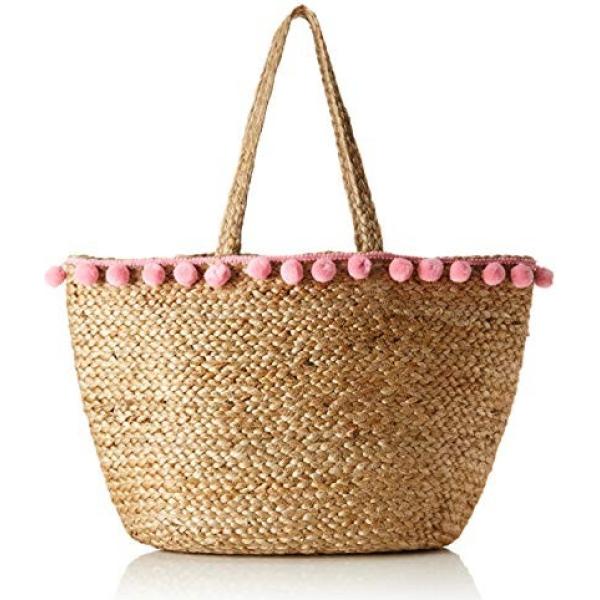 Borsa a spalla in paglia beige Pieces