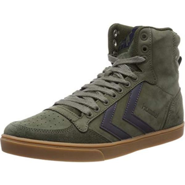 Sneakers collo alto unisex-adulto verde e oliva Hummel verde
