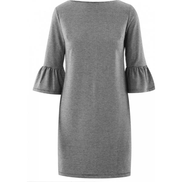 Vestito mini con volant e scollo nero Oodji Ultra nero