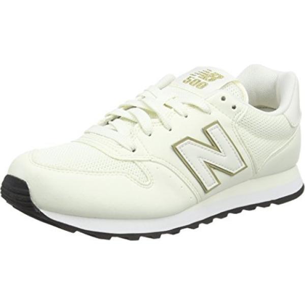 Scarpe sport in pelle bianco e beige New Balance bianco