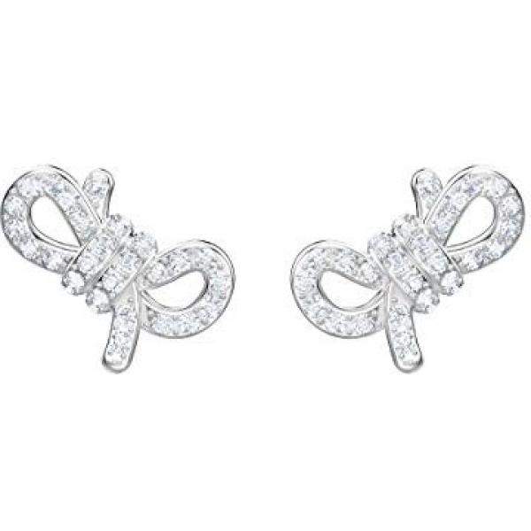 Orecchini con fiocco scollo profondo bianco Swarovski bianco