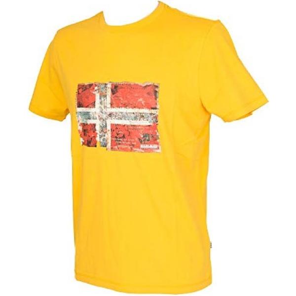 T-shirt girocollo a maniche corte giallo Napapijri giallo con stampe