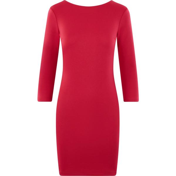 Vestito scollatura attillato rosso Oodji Ultra rosso