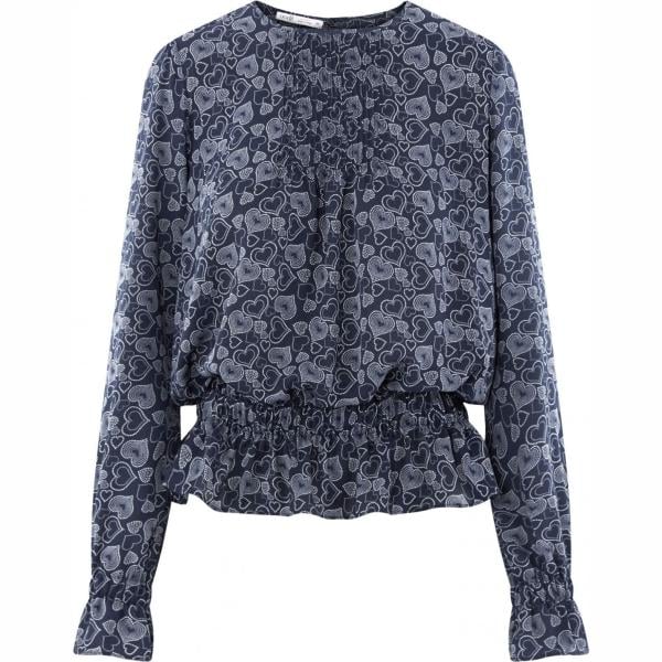 camicie Oodji Ultra blu con stampe