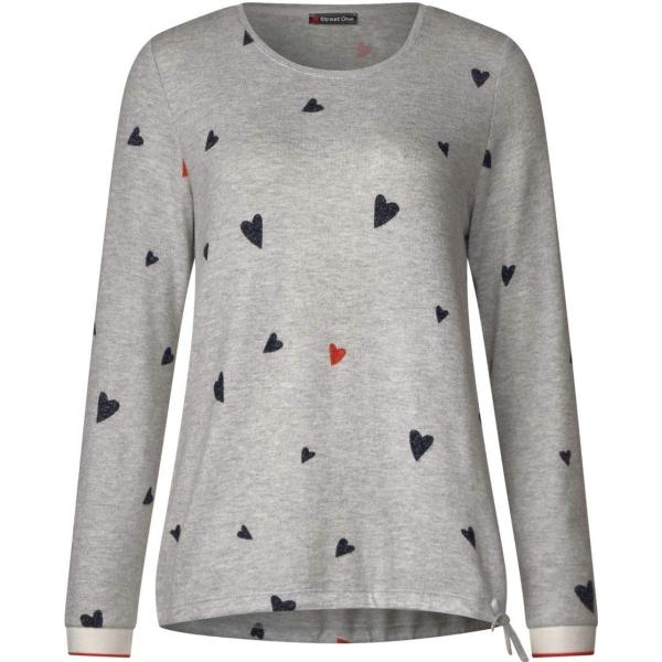 T-shirt melange a maniche lunghe multicolore e grigio Street One multicolore