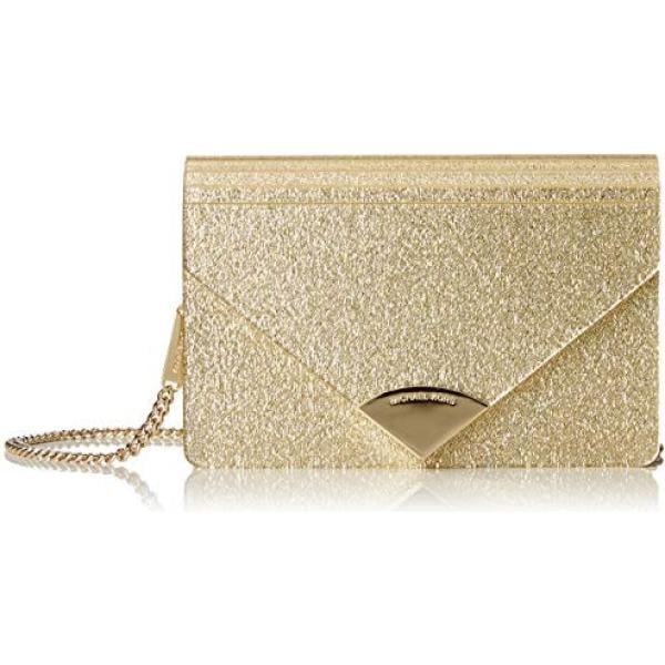 Shopping bag effetto metallizzato con fasce in pelle Michael Kors giallo