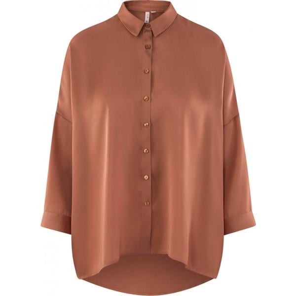 Camicetta a giromanica aderente beige Oodji Ultra