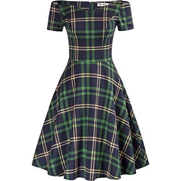 vestiti Grace Karin verde a quadri