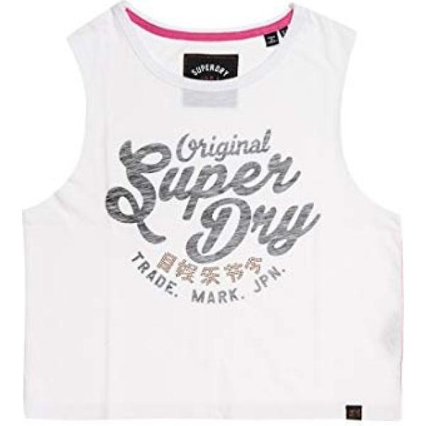 Canottiera bianco Superdry grigio