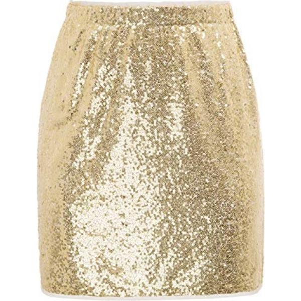 Gonna a tubino a tubo con paillettes oro Grace Karin