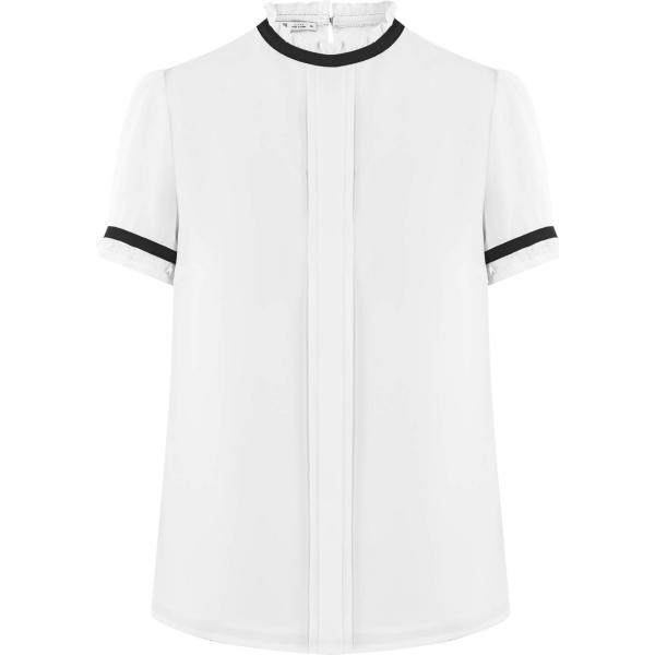 Camicetta contrasto aderente bianco Oodji Ultra bianco
