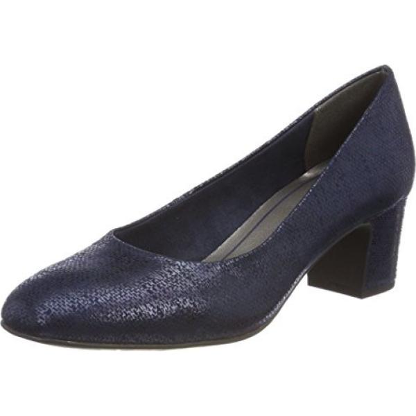 Scarpe con tacco effetto metallizzato navy Marco Tozzi blu