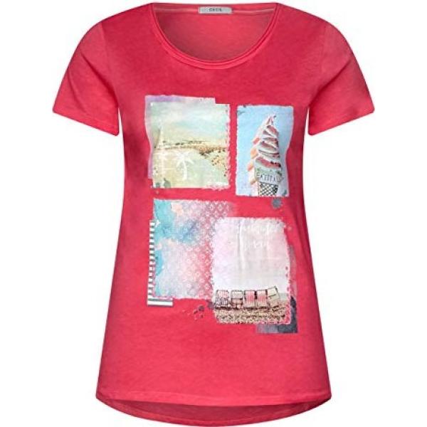 t-shirt Cecil rosso con stampe