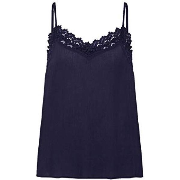 Top con pizzo e fasce Only blu