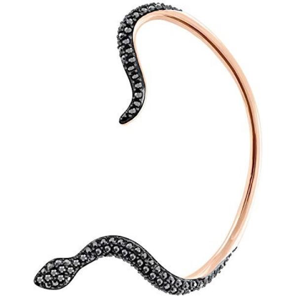 Orecchini a clip in oro rosa nero Swarovski nero