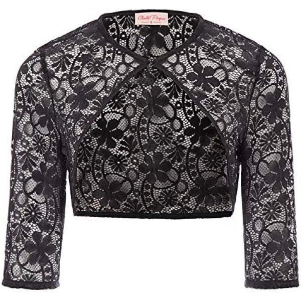 bolero Belle Poque nero a fiori
