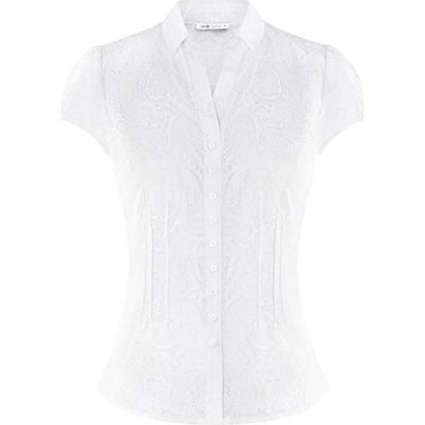 camicie a manica corta Oodji Collection bianco paisley