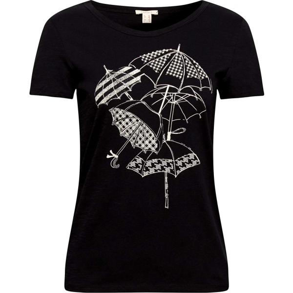 t-shirt Esprit nero con stampe