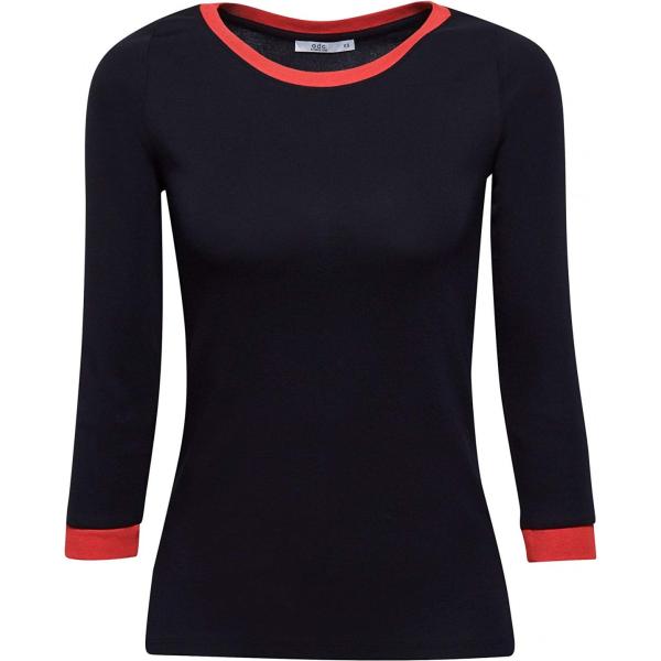 Maglia contrasto con scollo a maniche lunghe nero Edc by Esprit nero