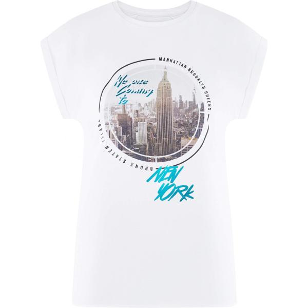 t-shirt Oodji Ultra bianco con stampe