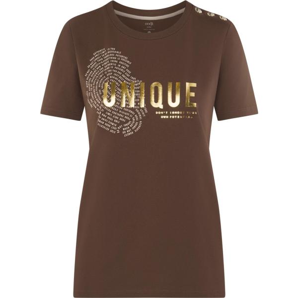 t-shirt Oodji Ultra marrone con stampe