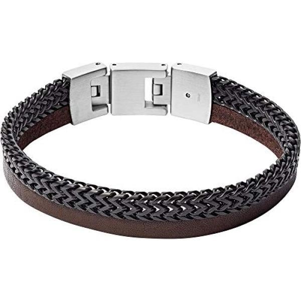 Bracciale in pelle marrone Fossil marrone
