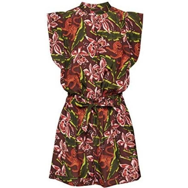 tuta corta Scotch & Soda marrone con stampe