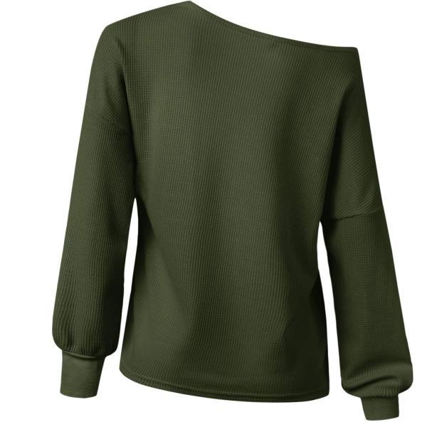 Maglione oversize con spalle scoperte a maniche lunghe in in maglia Longwu rosso