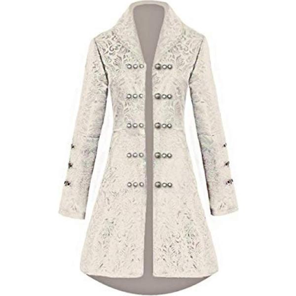 Cappotto al ginocchio collo con revers a maniche lunghe jacquard Baihuodress