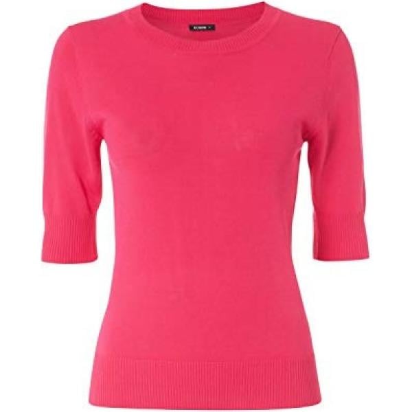 Maglione con scollo a maniche corte tinta unita fucsia Roman Originals viola tinta unita