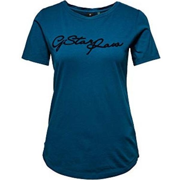 t-shirt G-Star Raw blu con stampe