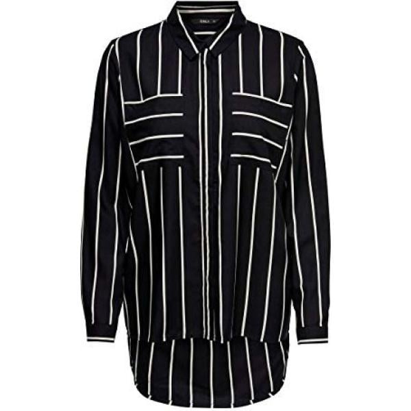 camicie Only nero a righe