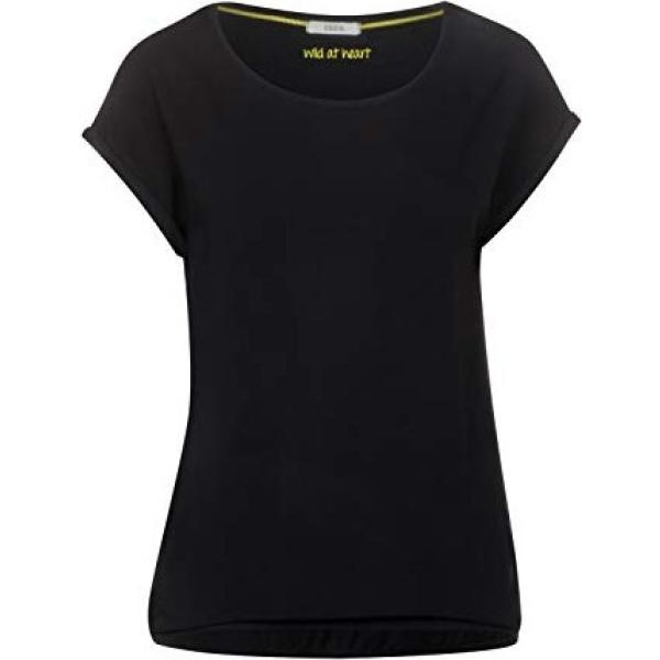 t-shirt Cecil nero tinta unita