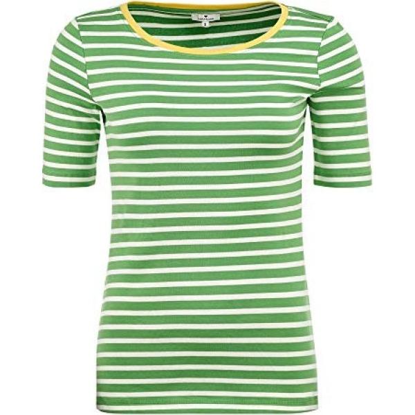 t-shirt Tom Tailor verde a righe