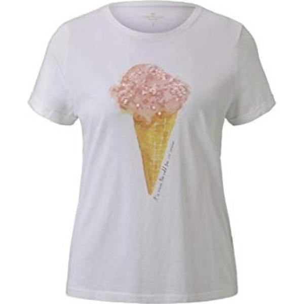 t-shirt Tom Tailor bianco con stampe