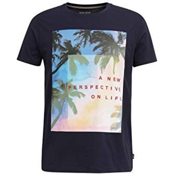 t-shirt Esprit blu con stampe