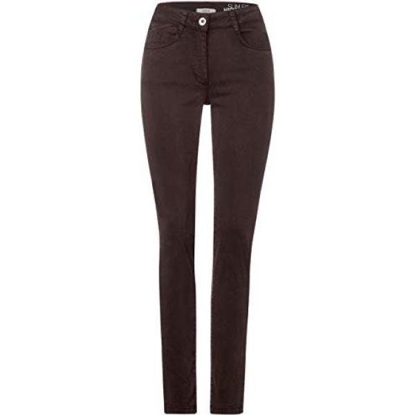 jeans a zampa Cecil marrone tinta unita