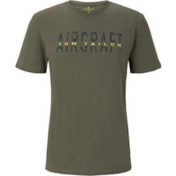 t-shirt Tom Tailor verde con stampe