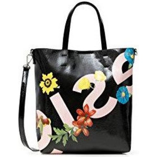 shopping bag Desigual nero con stampe