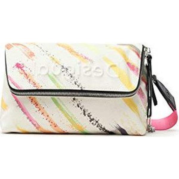 borse a tracolla Desigual bianco con stampe
