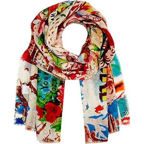 sciarpe Desigual bianco con stampe
