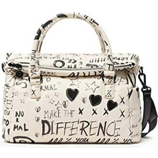 borse a mano Desigual bianco con stampe